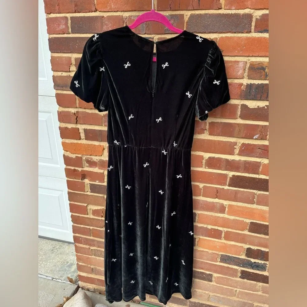 J Crew Velvet Puff Sleeve Midi Dress NWT